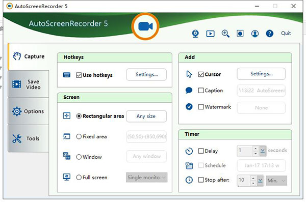 AutoScreenRecorder 5自动屏幕录像机下载 v5.0.781 电脑版