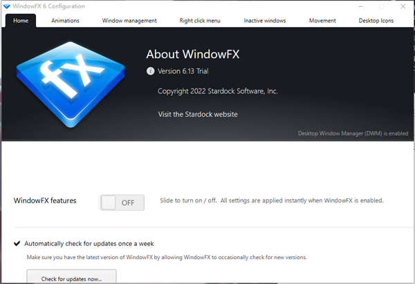 Stardock WindowFX(窗口特效软件)下载 v6.13 免费版