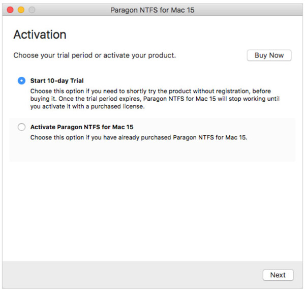 安装Paragon NTFS Mac