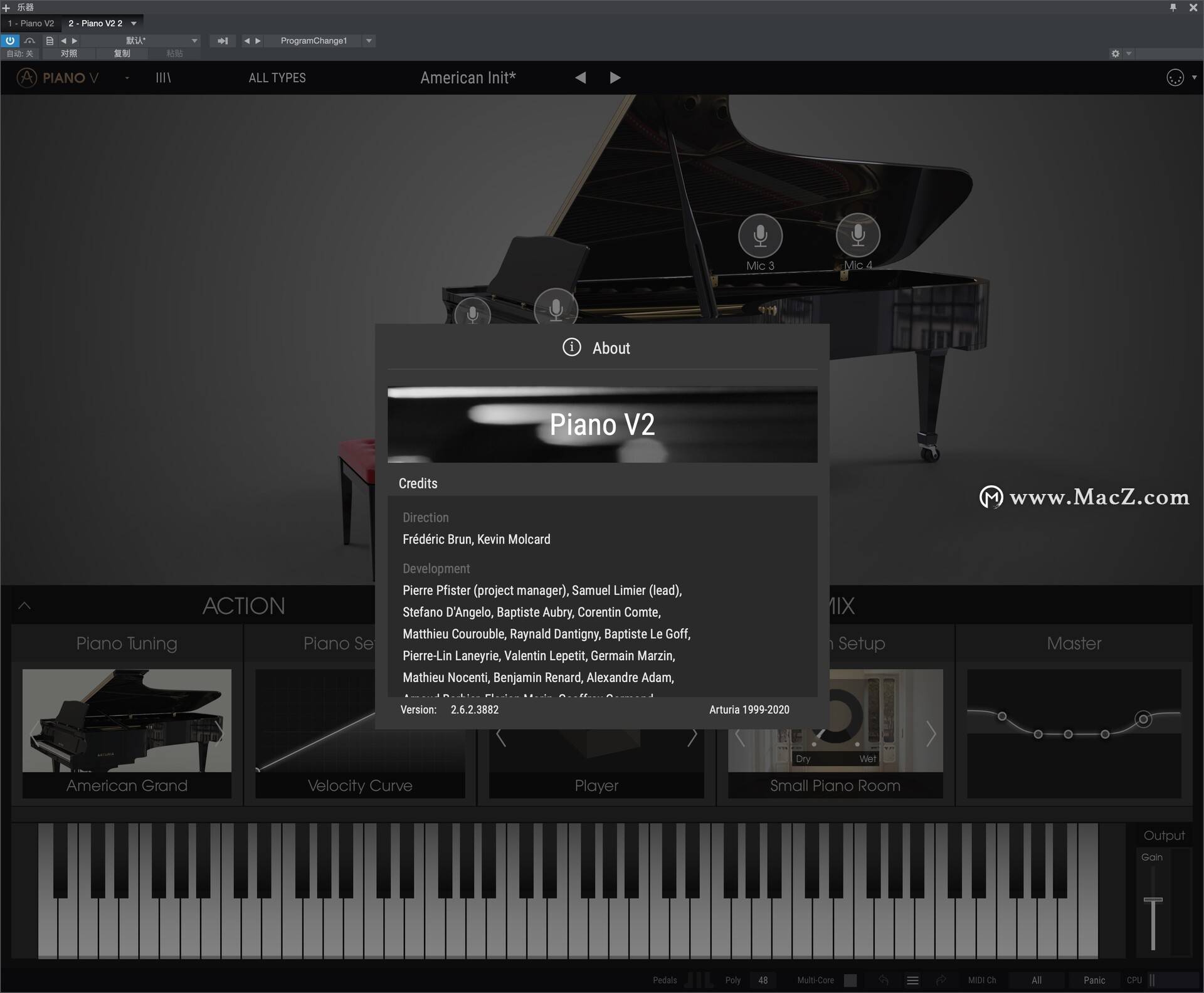 Arturia Piano V2 for mac（12 架虚拟钢琴）