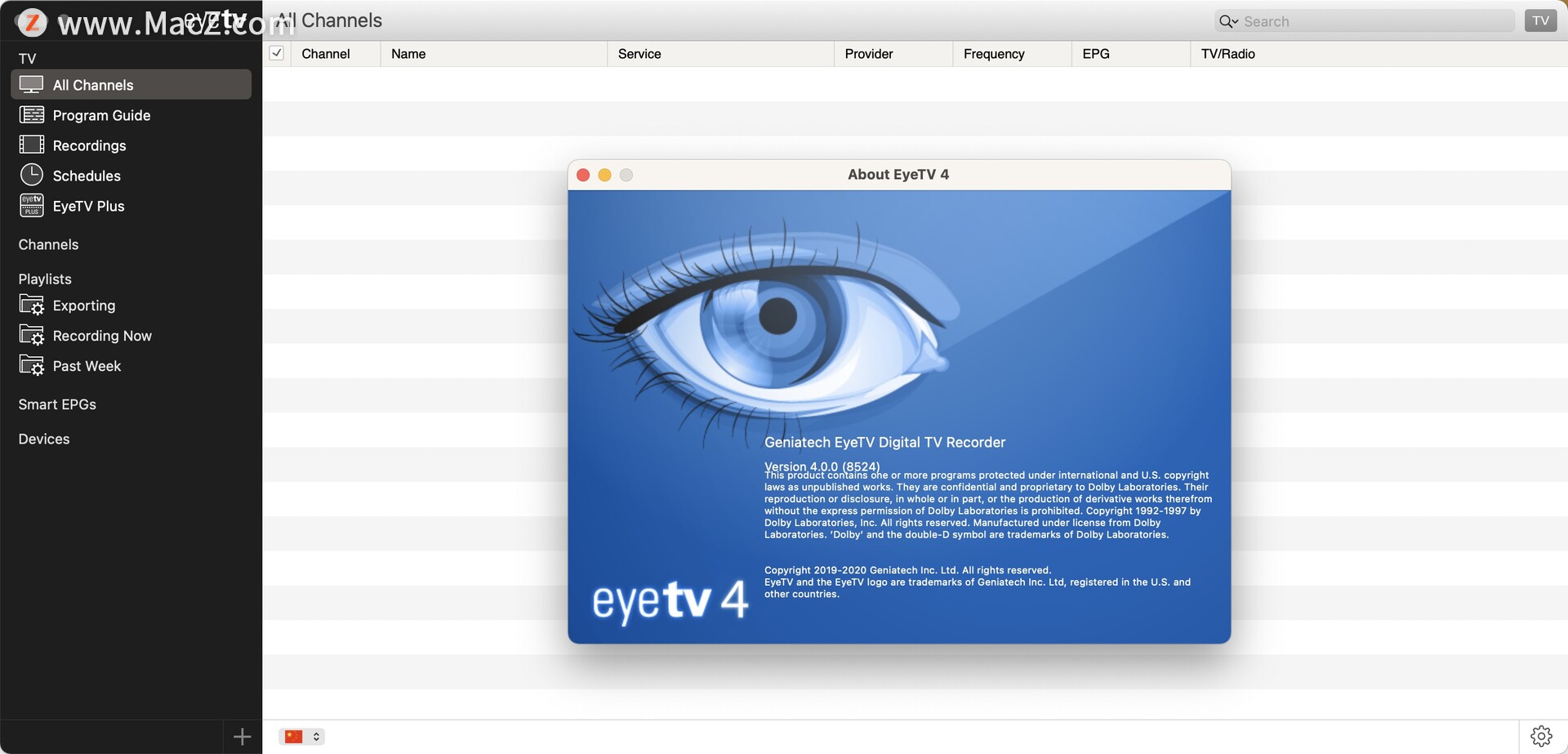 mac 的 EyeTV（数字电视录像机）