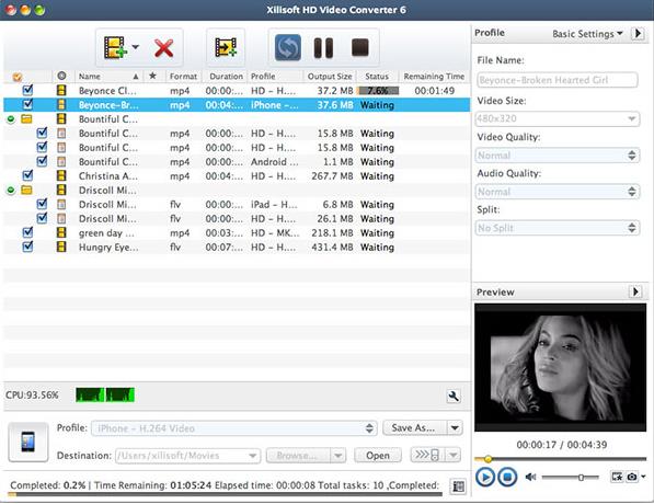 Xilisoft HD Video Converter苹果电脑版界面