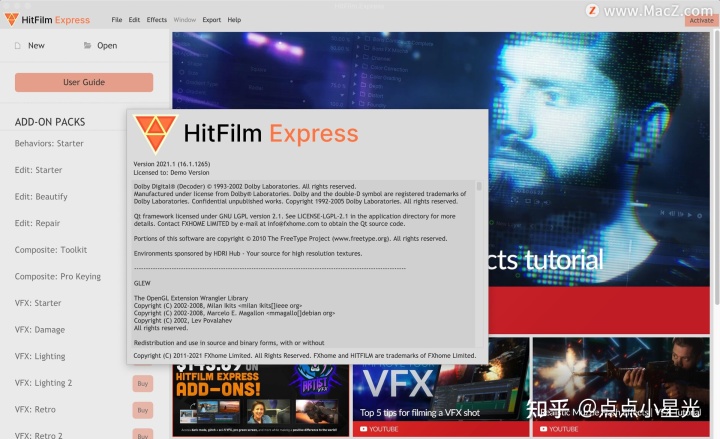 HitFilm Express for mac（影视后期编辑合成软件）