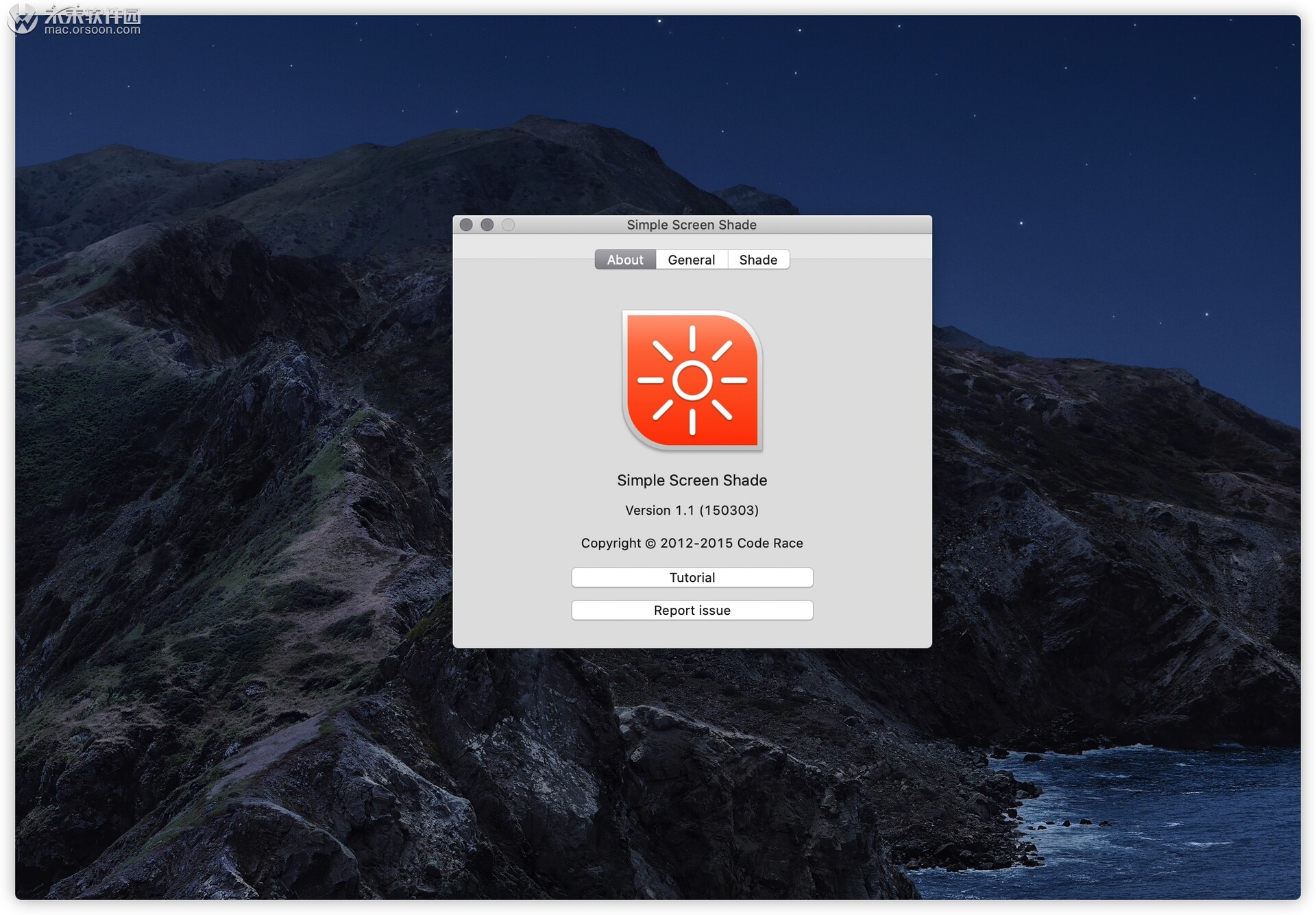 mac的简单屏幕阴影（屏幕亮度调整工具）